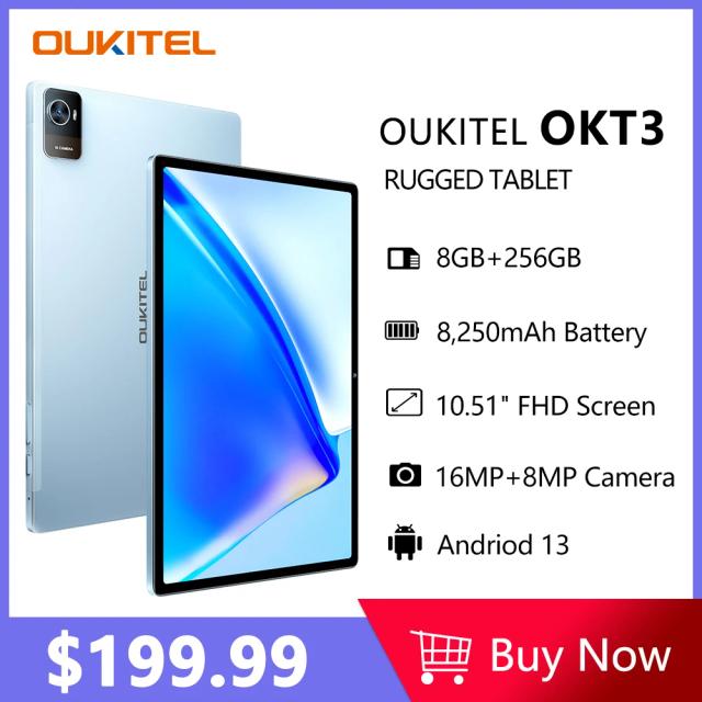 Oukitel OKT3 4G Tablet 10.51" FHD, 8250mAh, 8GB 256GB, Android 13 Tablet, Pad, 16MP Camera Octa Core Tablets on Productcaster.