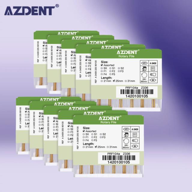 10 Boxes AZDENT Dental Heat Activated Canal Root Files SX-F3 25mm Engine Use Nickel-titanium Alloy Endodontic Tips on Productcaster.