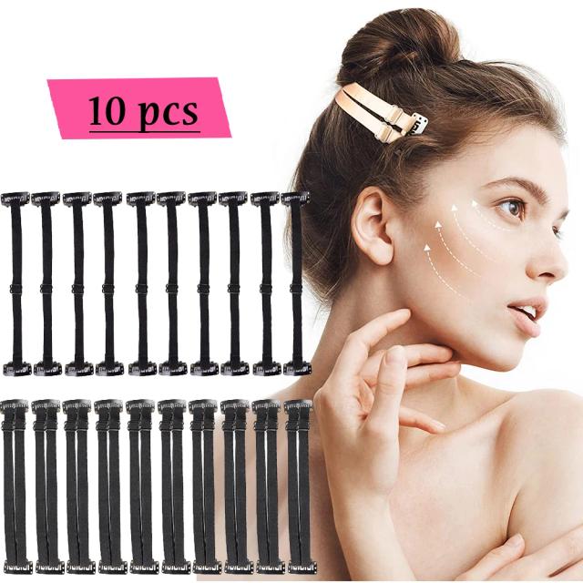 10 Pcs Magic Eye Pulls Elastic Band Adjustable Single/Double Tighten Foxy Eyes Lift Eyebrow With Bb Clips Elastic Eyes Lift Band on Productcaster.