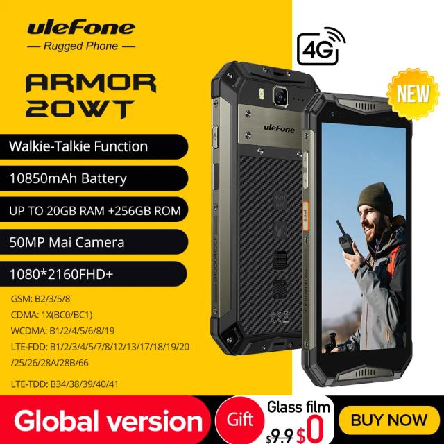 Ulefone Armor 20WT Rugged Waterproof Smartphone Walkie-Talkie 10850mAh Mobile Phones 20GB+256GB Android Phone Global Version on Productcaster.