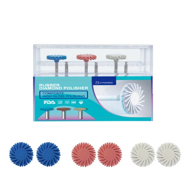 1/3/6Pcs Dental Rubber Polisher Composite Resin Polishing Diamond System RA Disc 14mm Wheel 3 Colors Diamond Spiral Flex Brush on Productcaster.