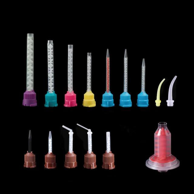 50Pcs Dental Mixing Tips Impression Materials Disposable Silicone Rubber Conveying Mixing Head Denture Lab Mixing Color Tubes on Productcaster.