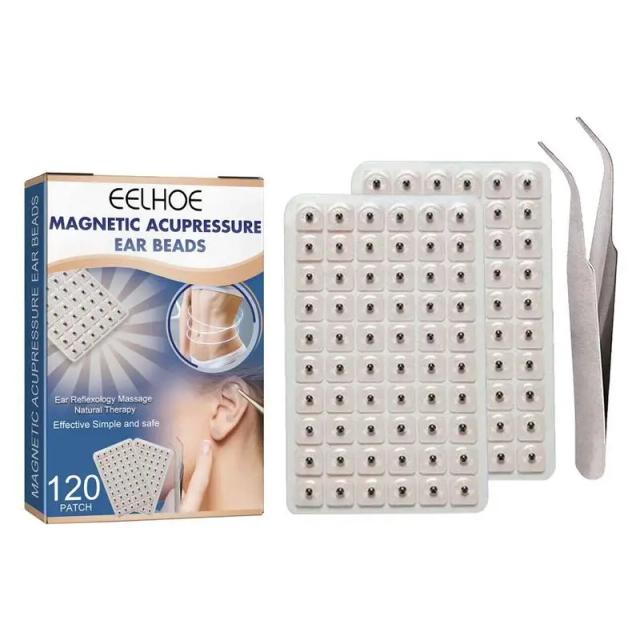 Acupunctures Ear Magnetic Seed 120PCS Auriculotherapy Patch Auricular Ear Press Seeds Ear Vaccaria Seeds Stickers Weight Loss on Productcaster.