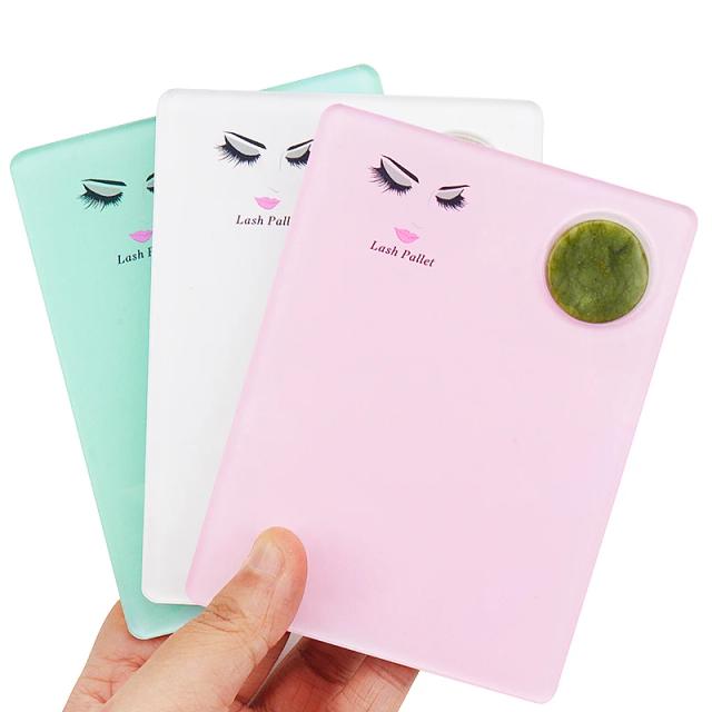 Acrylic Jade Stone Eyelash Extension Plate Tray Grafting Lashes Holder Glue Pallet Board Stand Pad Makeup Tools on Productcaster.