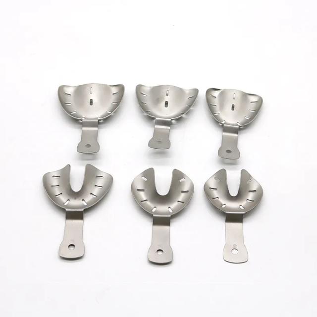 1 Set Dental Impression Trays Stainless Steel Edentulous Jaw Impression Tray S/M/L Teeth Holder Trays Dentistry Lab Instrument on Productcaster.