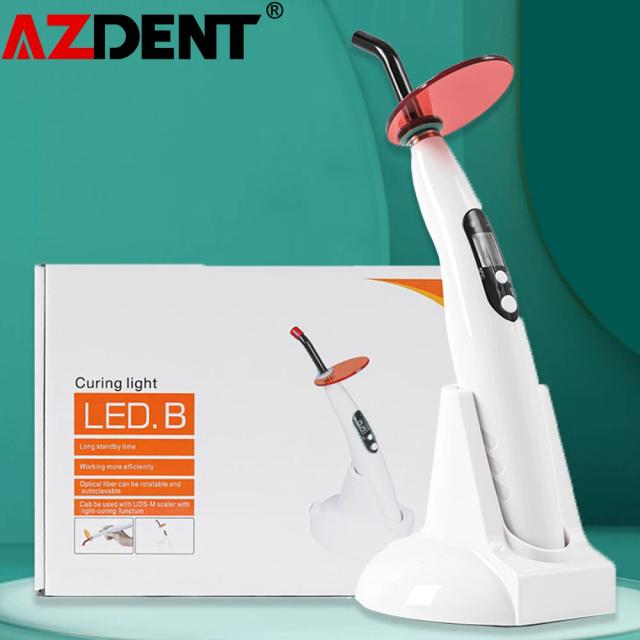 110V-240V US/EU Plug Azdent Dental Wireless Curing Light Dentist Cordless LED.B Lamp Output Intensity 1200-1500mw/cm2 on Productcaster.