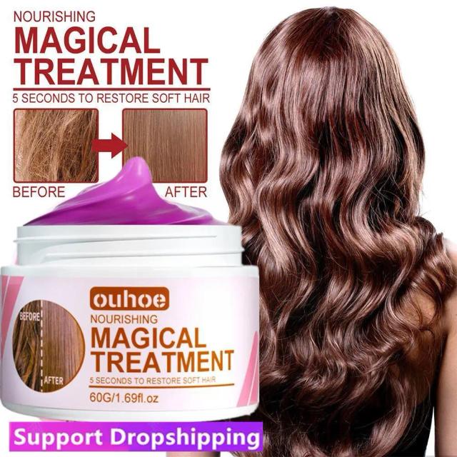 60ml Magical Hair Mask 5 Seconds Repair Damage Frizzy Soft Hair Hair Scalp Shiny Deep Smooth Care Hair Moisturize Treat Rep T2H6 on Productcaster.