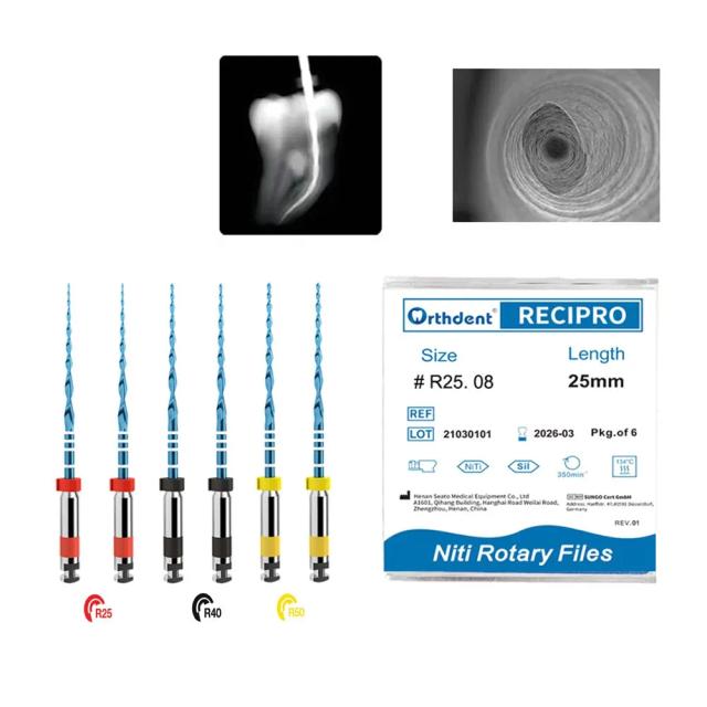 6Pcs/Box Orthdent Dental Reciprocating Blue Endodontic Files Only One Engine Use Heat Activated 21/25/31mm Dentistry Instrument on Productcaster.