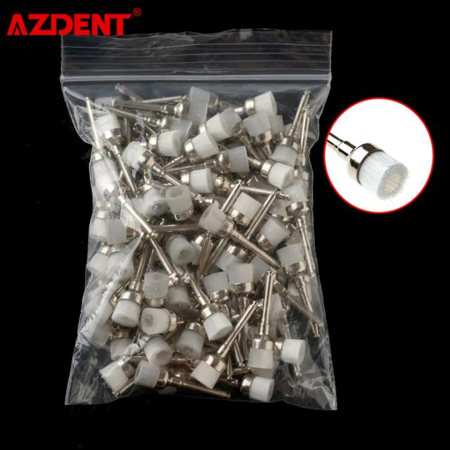 100pcs/Box AZDENT Dental Nylon Polishing Brushes Bowl / Flat Shape Latch Type (RA) Single Use on Productcaster.