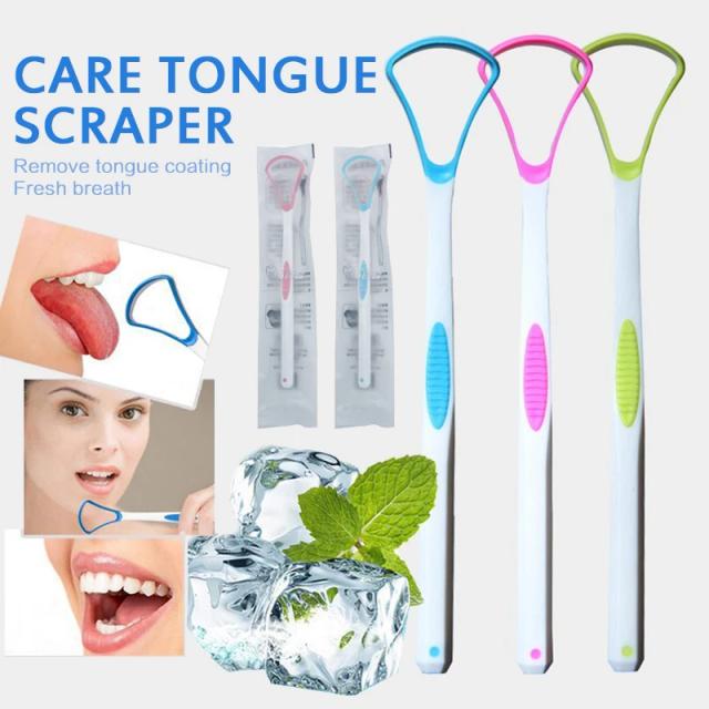 1pc random color tongue scraper food grade material prevent bad breath,remove food residue,deeply clean mouth,keep oral health on Productcaster.