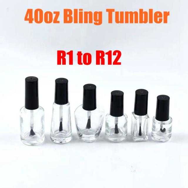 Clear glass cap nail polish bottles round empty bottles of glass 40oz Mug Tumbler With Handle Cow Bling R1 to R12 on Productcaster.