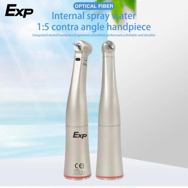 Dental 1:5 Fiber Otptic Handpiece Increasing Red Ring Contra Angle Internal Water Spray With LED For ISO E-type Motor Dentistry on Productcaster.