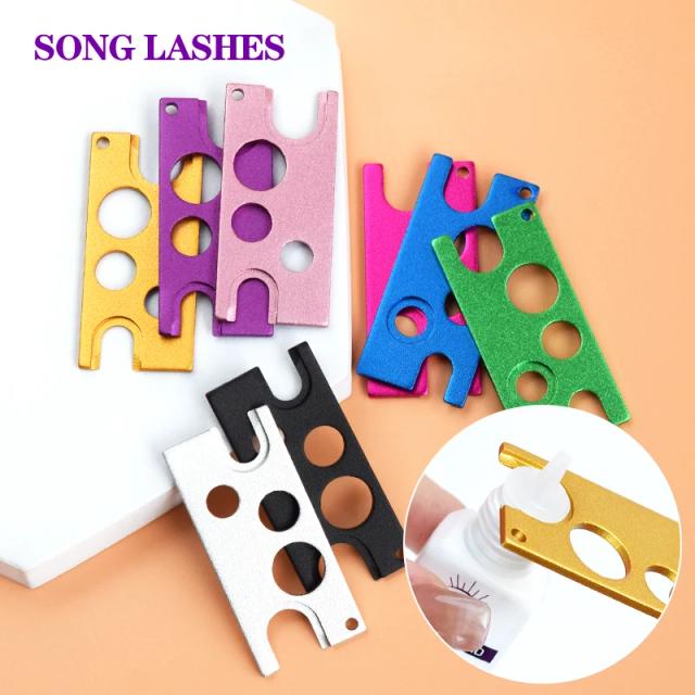 Song Lashes Eyelash Extension Glue Bottle Opener 28mmX60mm Hight Quality Makeup Tools Stainless Steel Metal Make up Accessories on Productcaster.