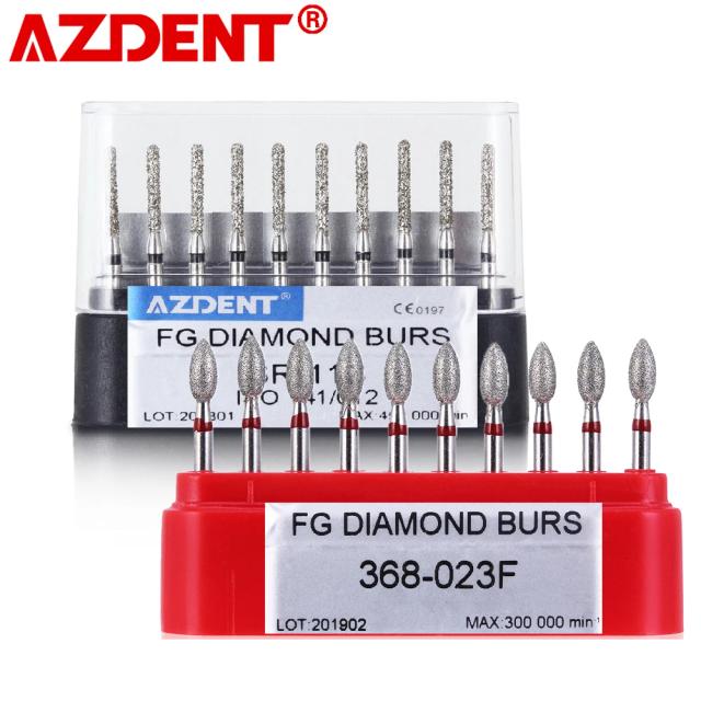 AZDENT 10pcs/Box Dental High Speed Diamond Burs Dentist Super Coarse Diamond Drills Dental Lab Polishing Tools Dia.1.6mm on Productcaster.