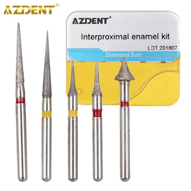 AZDENT Dental Diamond Burs Orthodontic Interproximal Enamel Reduction Set For High Speed Cutting Grinding Polishing 5Pcs/Kit on Productcaster.