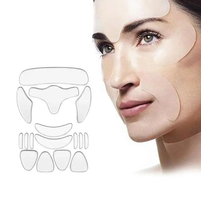 1/16pcs Reusable Silicone Patches Wrinkle Removal Sticker Anti Rimpel Pads Silicone Face Forehead Neck Eye Sticker Skin Care on Productcaster.