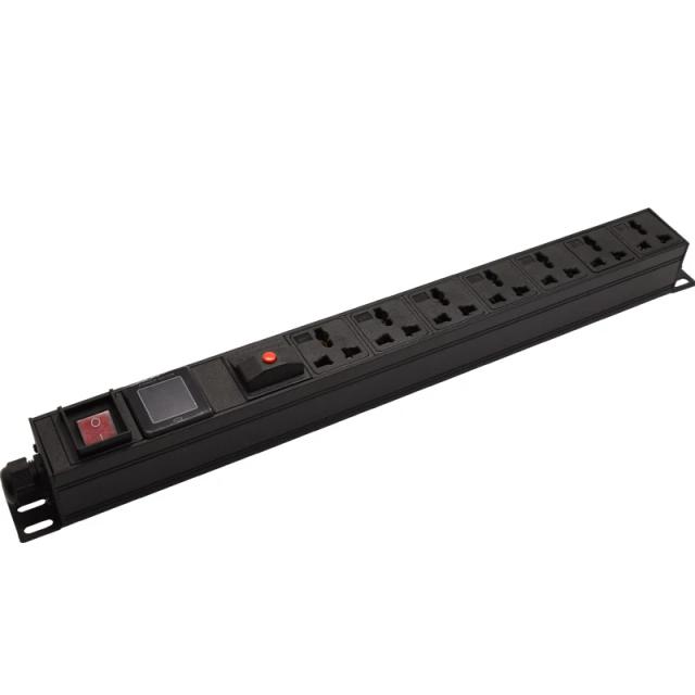 PDU Power Strip Distribution Unit Cabinet 7 Way AC Universal Socket Overload Break Switch Ammeter configuration 2m Cord on Productcaster.