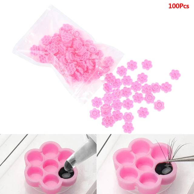 100Pcs Eyelash Extension Glue Epoxy Delay Grafting Tattoo Adhesive Pigment Cups on Productcaster.