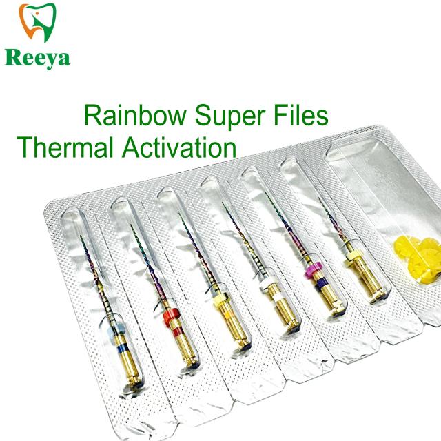 Dental Thermal Activation Rainbow Super Files Rotary Accessories Endodontic For Root Canal Therapy Cleaning Dentist Instrument on Productcaster.