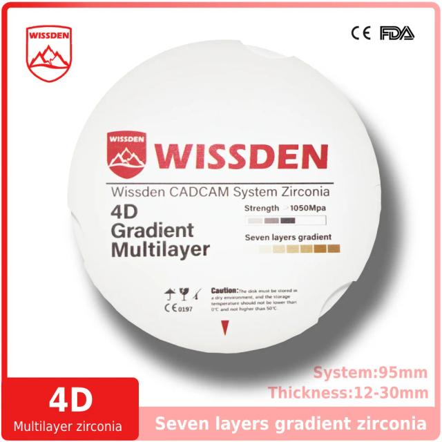 Wissden 4D Multilayer Zirconia Blocks Dental Lab Supplies 95,12-30mm Denture Restorations CAD/CAM on Productcaster.