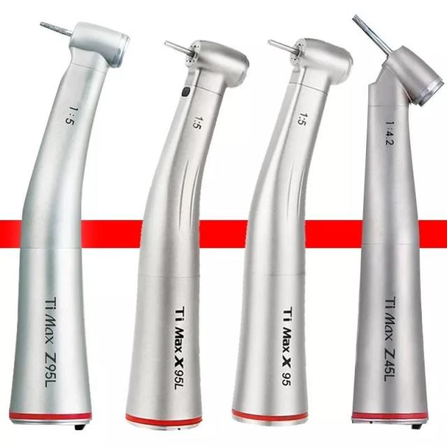 Mini Head X95L Push Button 1:5 Dental Contra Angle Handpiece Increase Speed LED Handpiece Inner Water Spray Red Ring fit on Productcaster.