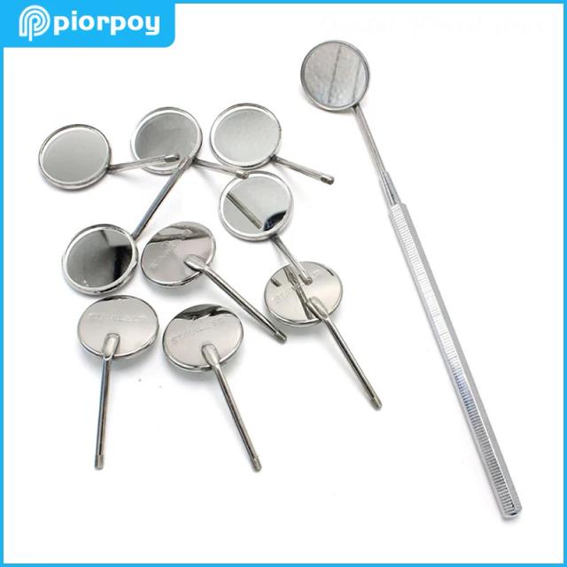 PIORPOY 5/10 Pcs Dental Mouth Mirror Reflector Rhodium 22/24 Mm Diameter Stainless Steel Dentist Instruments Tools Oral Mirrors on Productcaster.