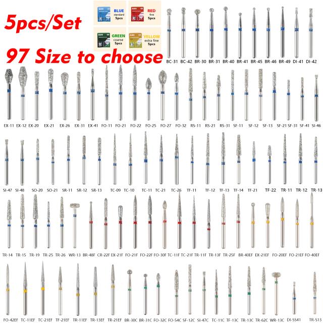 5 PCS Dental Diamond Burs Drill Medium FG 1.6MM For High Speed Hand on Productcaster.