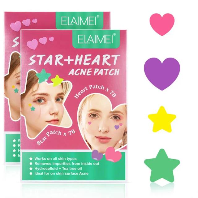 Star Acne Sticker Peach Heart Colorful Multi-Shaped Acne Sticker Portable Invisible Transparent Prevent Deterioration Acne Cover on Productcaster.