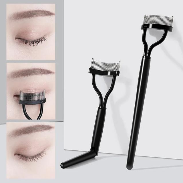 1 Pcs Foldable Eyelash Brush Comb Beauty Makeup Lash Separator Stainless Steel Eyelash Curler Mascara Curl Cosmetic Tool on Productcaster.