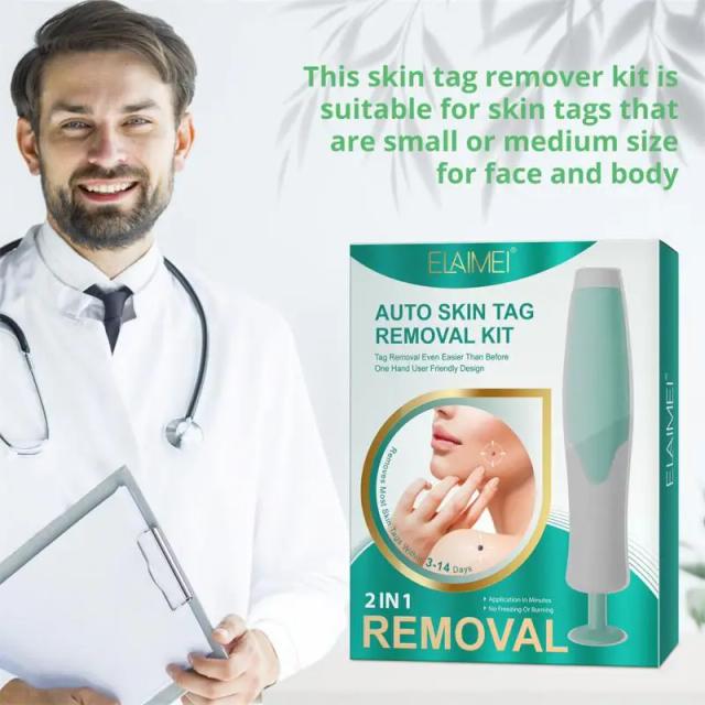 Auto Skin Tag Remover Leaves Skin Smooth And Clear Includes Cleansing Swabs Skin Tag Removal Kit Moles Efficient Cleansing Swabs on Productcaster.