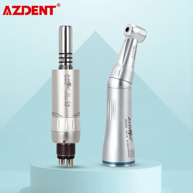 Dental Low Speed Handpiece Press Button Contra Angle 1:1 E-type 4 Hole Air Motor With Internal Water Cooling System on Productcaster.