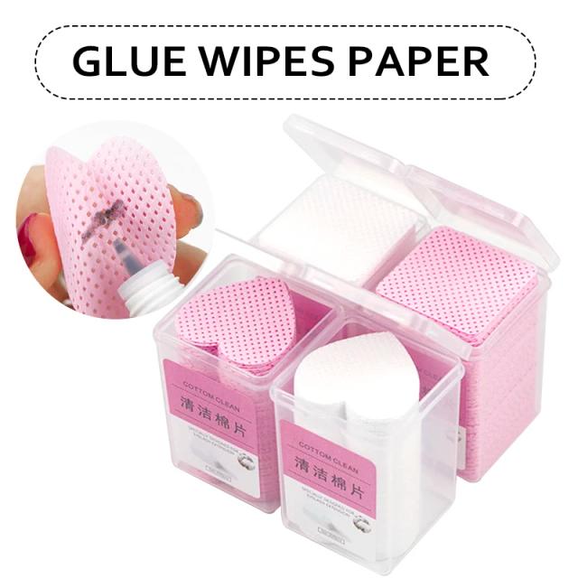 200Pcs Lint-Free Eyelash Glue Wipes Paper Gel Polish Remover Clean Month of Glue Bottle Cotton Pads Beauty Cleaning Tools on Productcaster.