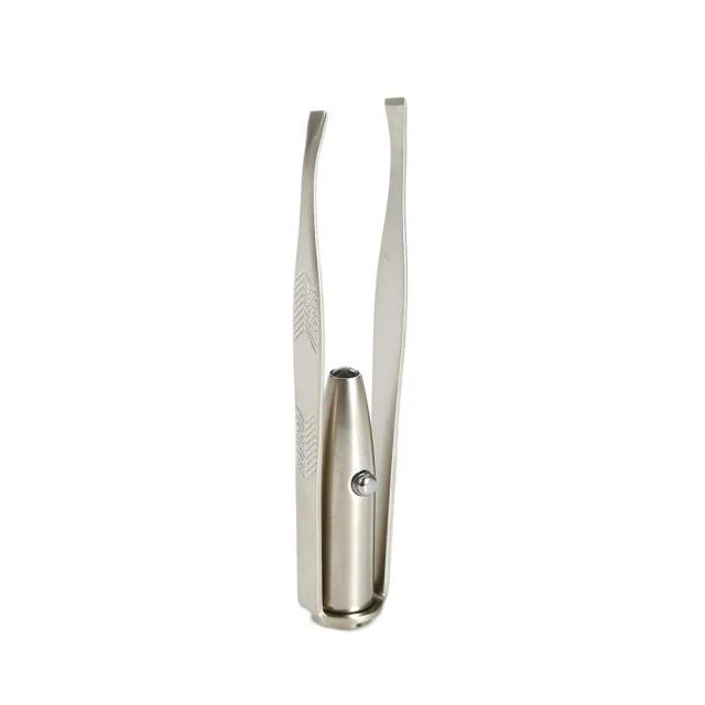 Professional Stainless Steel Hair Removal Clip Eyebrow Facial Hair Remover Tweezers Eyelashes Makeup Tool Pinset With LED Light on Productcaster.