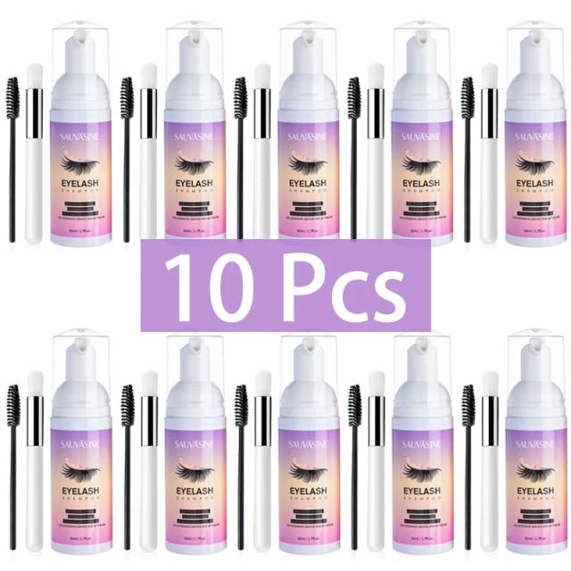 10 Set Professional Eyelash Extension Cleanser Shampoo Mousse Glue Removal Foam For Women Lash Makeup Remover Deep Cleaning on Productcaster.