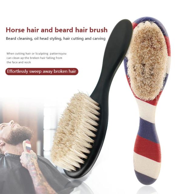 Men's Shaving Brush Hair Salon Haircut Brush Horsehair Shaving Comb Hairdressing Facial Cleaning Styling Tools Hair Cutting on Productcaster.