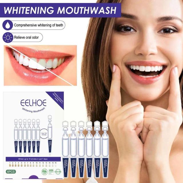 EELHOE 2ml 6pcs Whitening Mouthwash Deep Cleans Whitening Mouthwash Teeth Breath Oral Care Fresh Gums And Q4S4 on Productcaster.