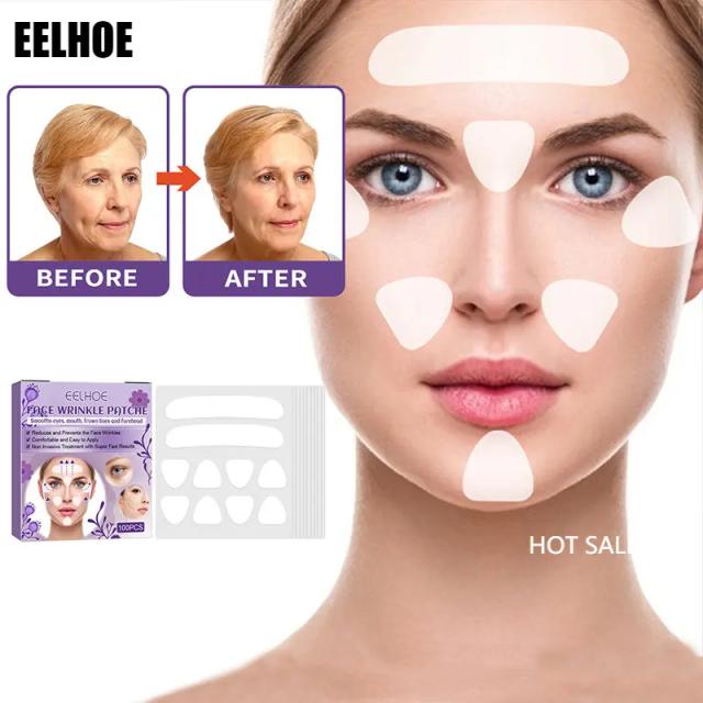 EELHOE Facial Wrinkle Patch 100pcs/box Firm&Lift Sagging Skin Anti-aging Face Mask Law&Mouth Corner Stripe Anti Wrinkle Sticker on Productcaster.