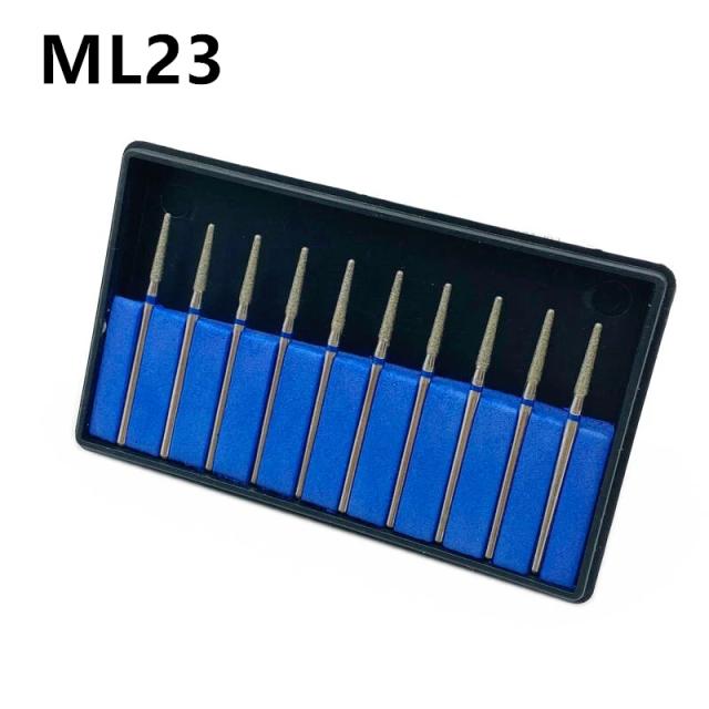 10pcs Dentist Tools Diamond Nail Drill Milling Cutter Dental Grinding Polish Burs Nail Drill Polisher 2.35mm Shank ML23 on Productcaster.