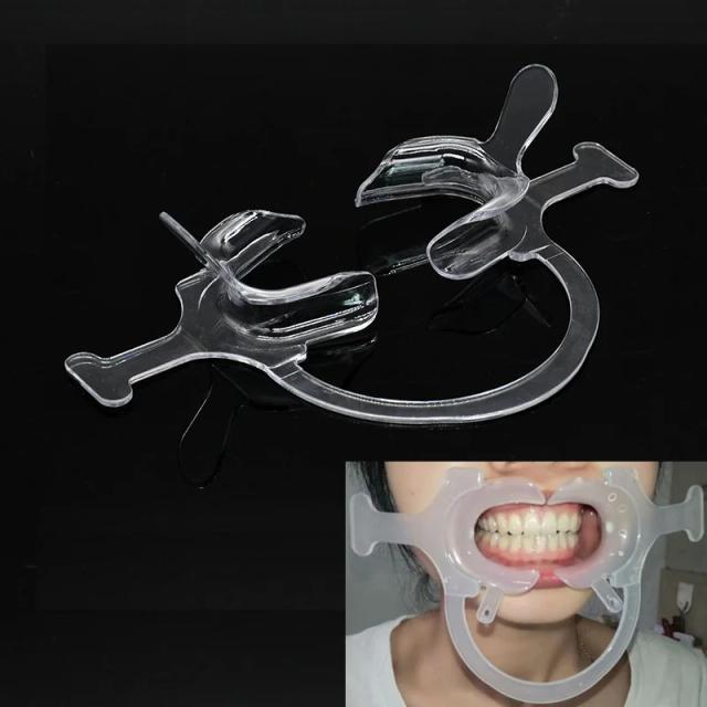 1/3Pcs Dental C Shape Cheek Lip Retractor Dental Plastic Mouth Opener Transparent Cheek Retractor with Handle Dental Supplies on Productcaster.