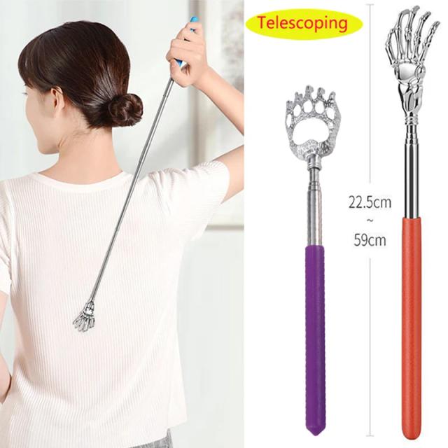 Back Massager Back Scratcher Telescopic Stainless Steel Claw Massager Back Scraper Extendable Telescoping Itch Stick Health Care on Productcaster.