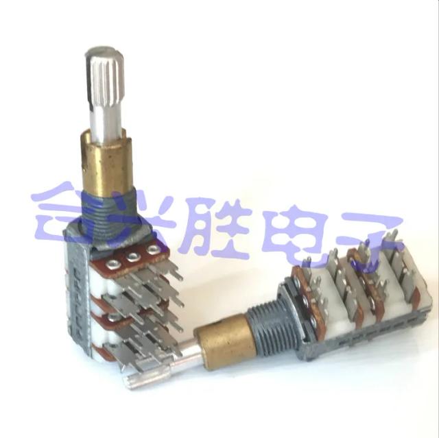 1 Piece Dual Shaft Double Adjustment 4 Link Precision Potentiometer A50K With Midpoint Power Amplifier Audio Potentiometer on Productcaster.