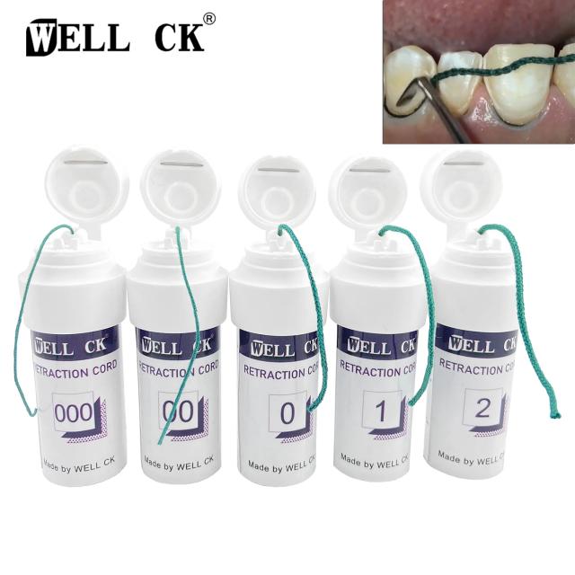 1 Bottle WELLCK Dental Thread Disposable Gingival Retraction Cord Knitted Cotton Gum Line Dentist Material 5 Sizes 0 00 000 1 2 on Productcaster.