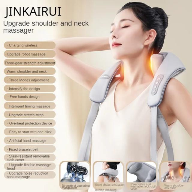 Rechargeable Neck Massager for Pain Relief with Kneading Shoulder Shiatsu Back Massage - Home Body Massager Massage Shawl on Productcaster.