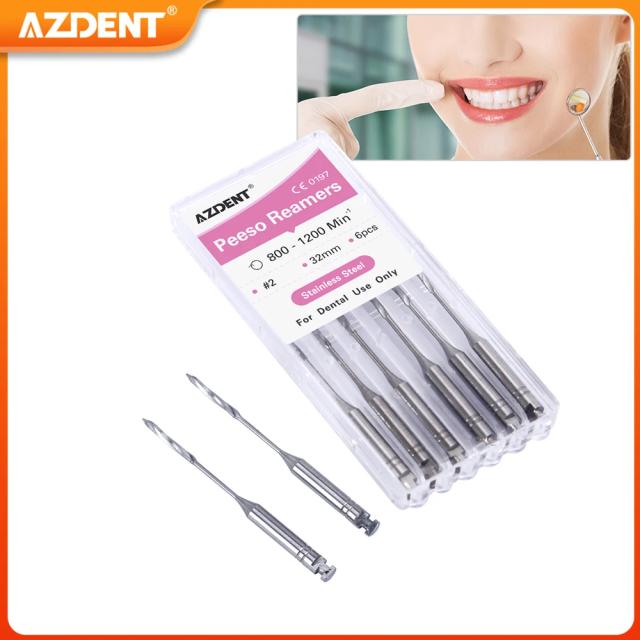 AZDENT Dental Peeso Reamers Glidden Gates Drills 32mm #1-6 #2 Engine Use Stainless Steel Rotary Paste Carriers 25mm #25-40 on Productcaster.