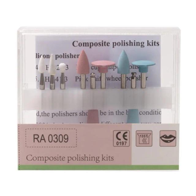 9pcs/Box Dental Composite Polishing For Low Speed Handpiece Contra Angle Kit RA0309 Resin Sanding Polishing Set Dentistry Tool on Productcaster.