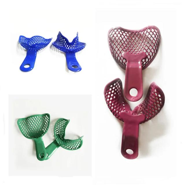 6Pcs Dental Impression Trays Plastic-Steel Teeth Holder Trays S/M/L Edentulous Jaw Impression Tray Dentistry Materials Tools on Productcaster.