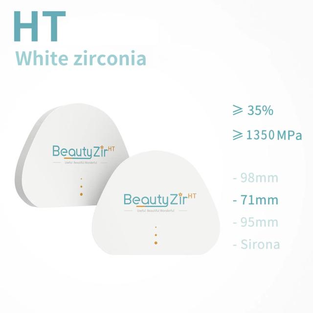 11.11 Zirconia Crown Material Beautyzir HT White Zirconia 89*71mm for Amman on Productcaster.