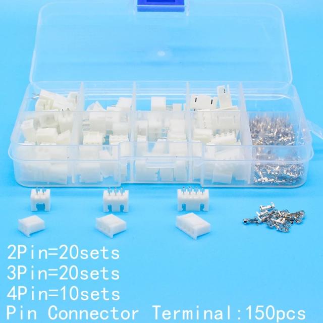 50 sets Kit in box 2p 3p 4 pin 2.54mm Pitch Terminal / Housing / Pin Header Connector Wire Connectors Adaptor XH2P Kits on Productcaster.