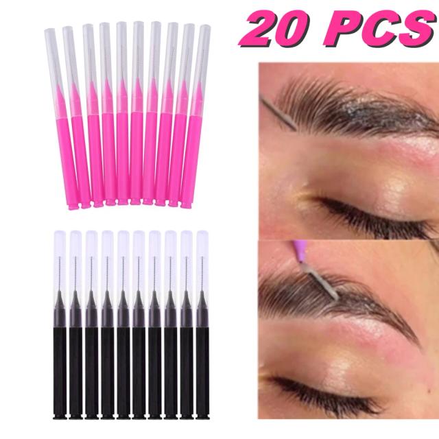 20Pcs Mini Eyebrow Brush Brow Perm Brush Disposable Brow Lifting Brushes Bendable Micro Eyelash Brush Applicators Makeup Tools on Productcaster.