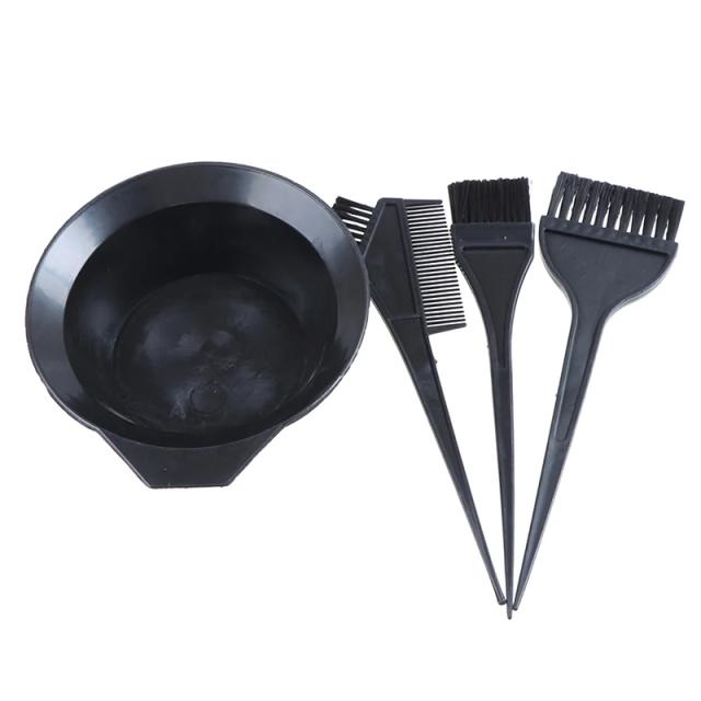 4Pcs Hair Color Dye Bowl Comb Brushes Tool Kit Set Tint Coloring Dye Bowl Comb on Productcaster.